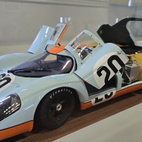Porsche 917K #20 car from 1971 movie "Le Mans" in 1/8th scale at Porsche Annapolis.